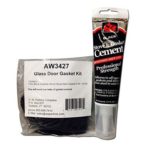 Aw 3427 Vermont Castings Glass Door Panel Stove Gasket Kit Complete W/ Glue Vc000-3427