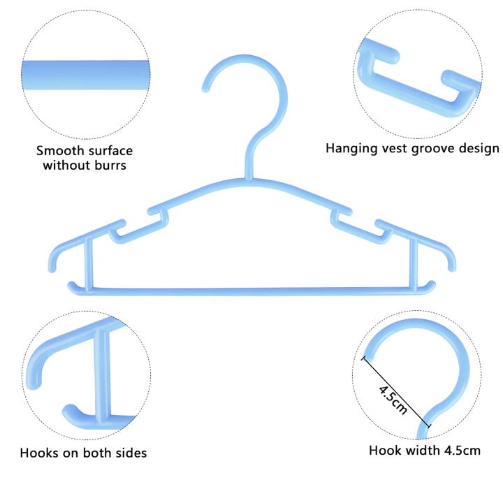 Goodtou Baby Hangers Plastic Baby Clothes Hangers 100 Pack Kids Hangers For Closet Infant Toddler Children Hangers Blue