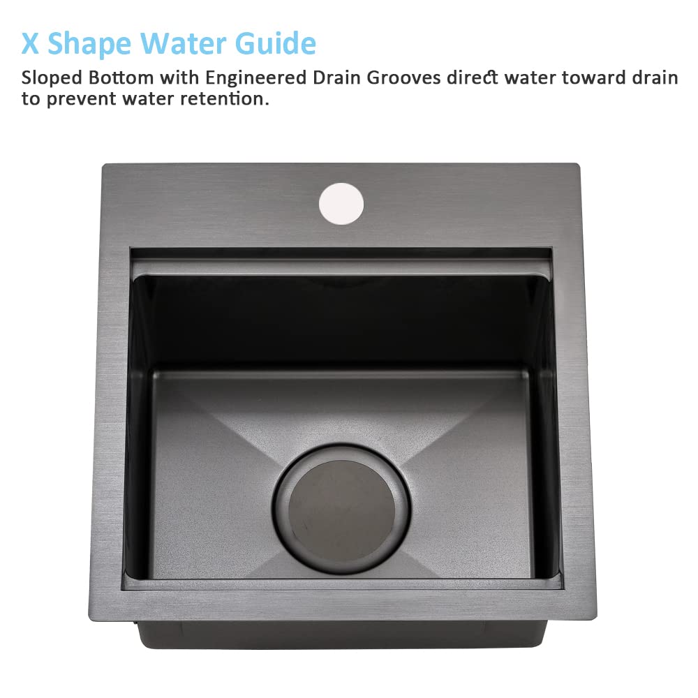 33 Inch Waterfall Drop In Kitchen Sink Workstation-Bokaiya 33X19 Drop In Kitchen Sink With Waterfall Stainless Steel Sink 16 Gua