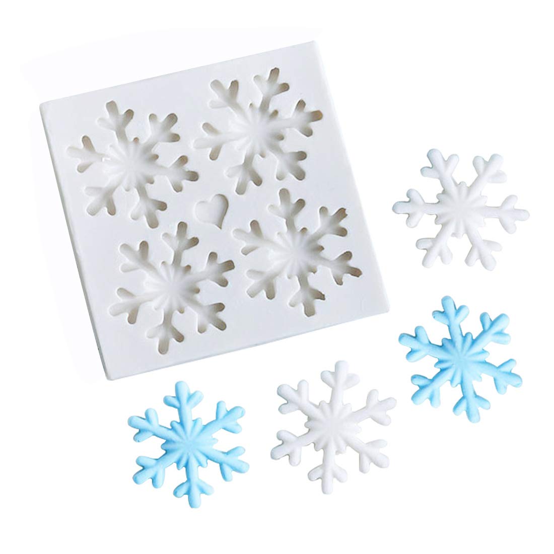 3D Christmas Theme Silicone Fondant Mold Snowflake Suger Cake Molds Chocolate Cake Decoration Mold (Style 1)