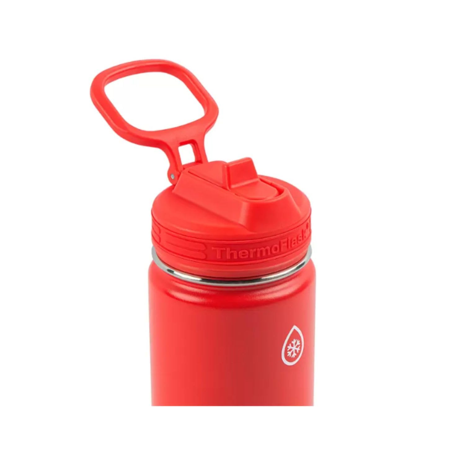 Thermoflask 16Oz Stainless Steel Water Bottle, 2-Pack, Red And Aquamarine