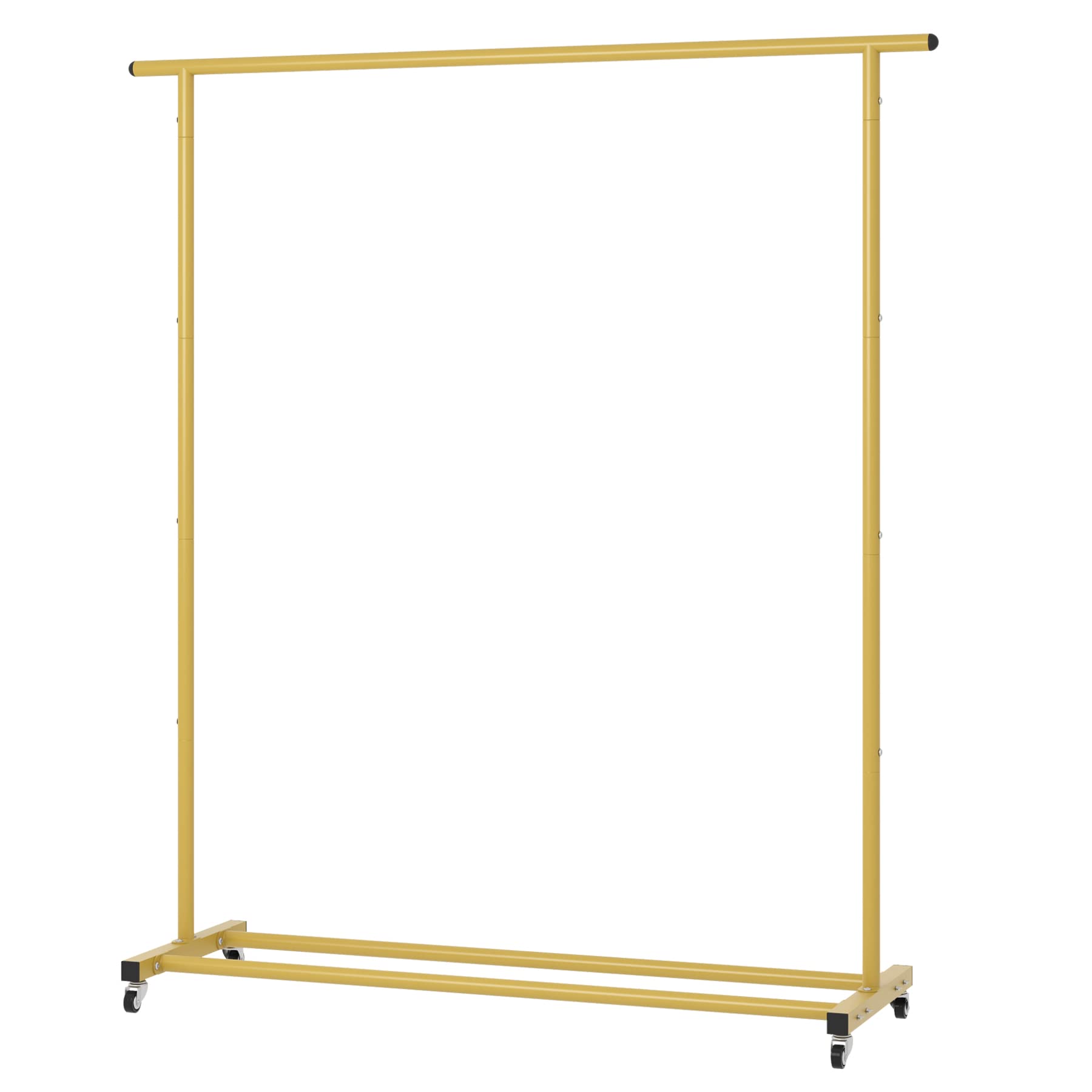 Buzowruil Clothing Clothes Rack Standard Rod Simple Rolling Metal Garment Rack Organizer Hanger With Wheels,Gold