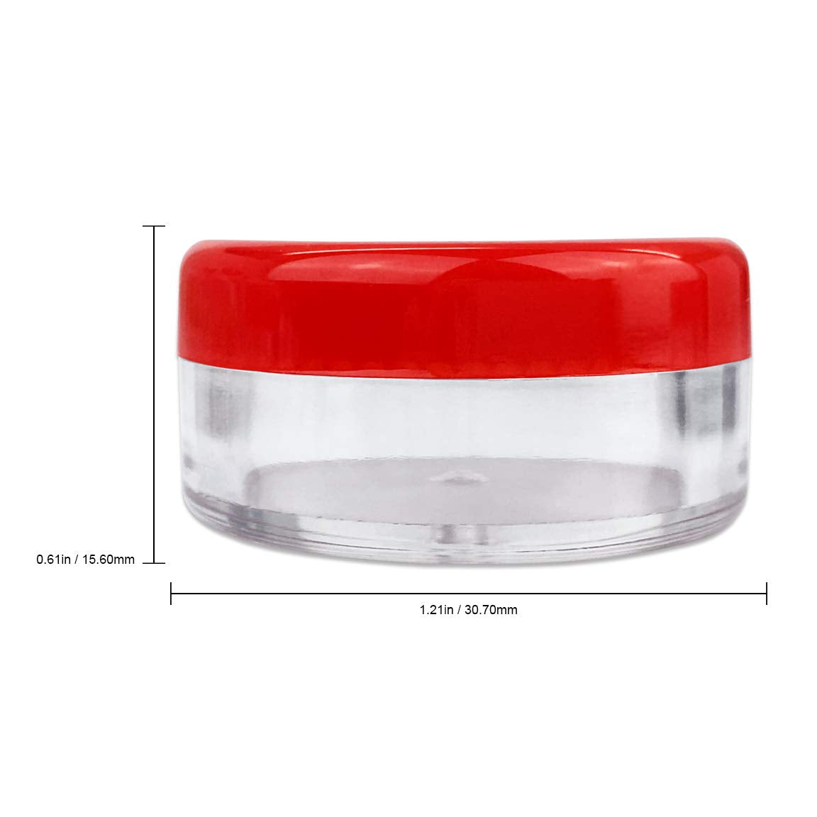 Beauticom (Quantity: 25 Pieces) 5G/5Ml Round Clear Jars With Red Lids For Lotion, Creams, Toners, Lip Balms, Makeup Samples