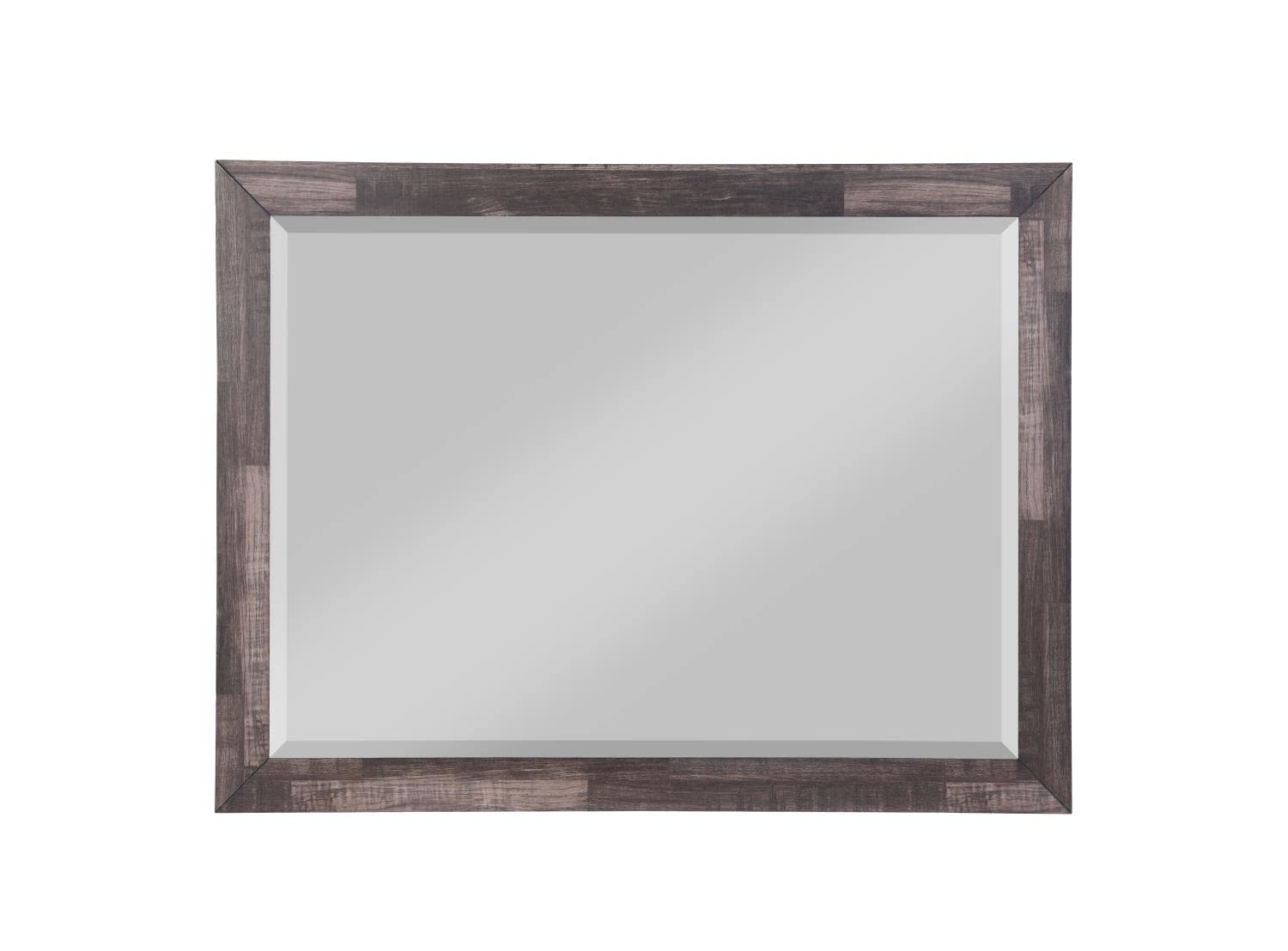 Acme Juniper Rectangular Wooden Frame Bedroom Mirror in Dark Cherry