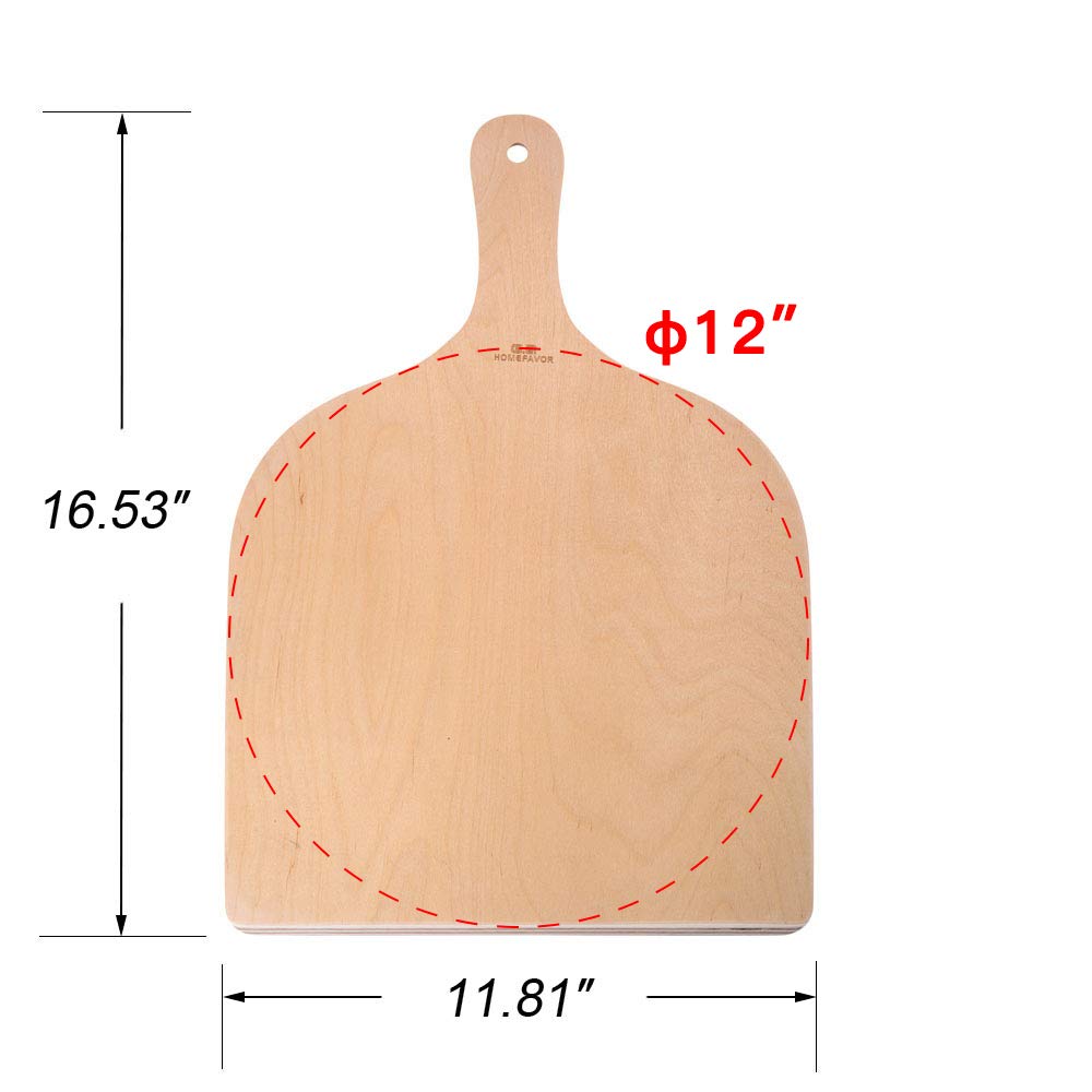 2-Piece Wood Pizza Peel, Large Pizza Paddle Set For Pizza Stone,Oven Or Grill, Pizza Spatula For Transferring Breads & Pizzas In