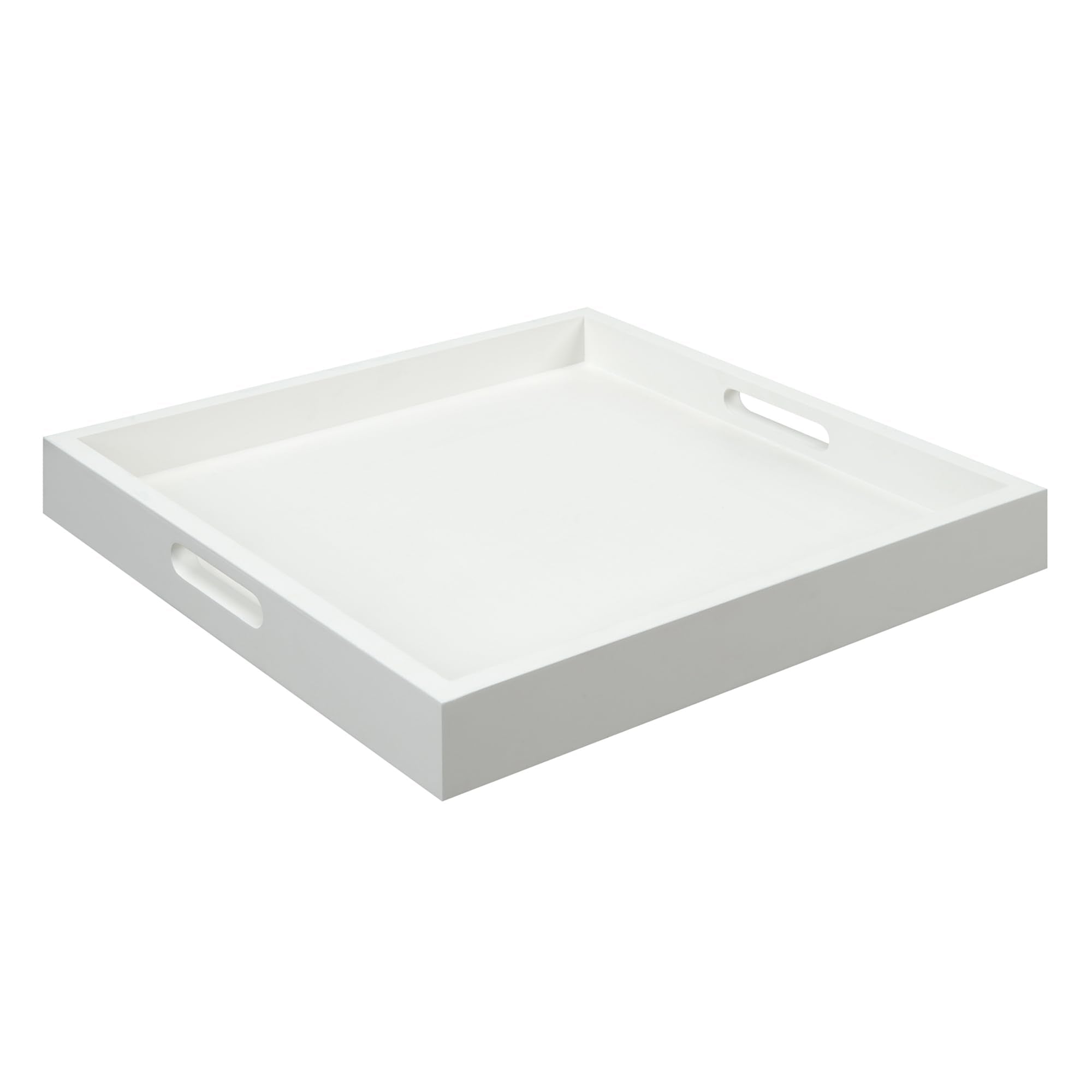 Convenience Concepts Palm Beach Serving Kitchen & Living Room Square Wood Decorative Handles, Ottoman Accent, Coffee Table Tray,