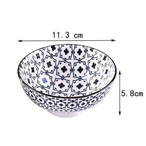 Bosili 4.5 Inch Japanese Rice Bowl Set Of 4 Ceramic Sushi Bowls Suitable For Dessert Snacks Cereal Soup Sauce