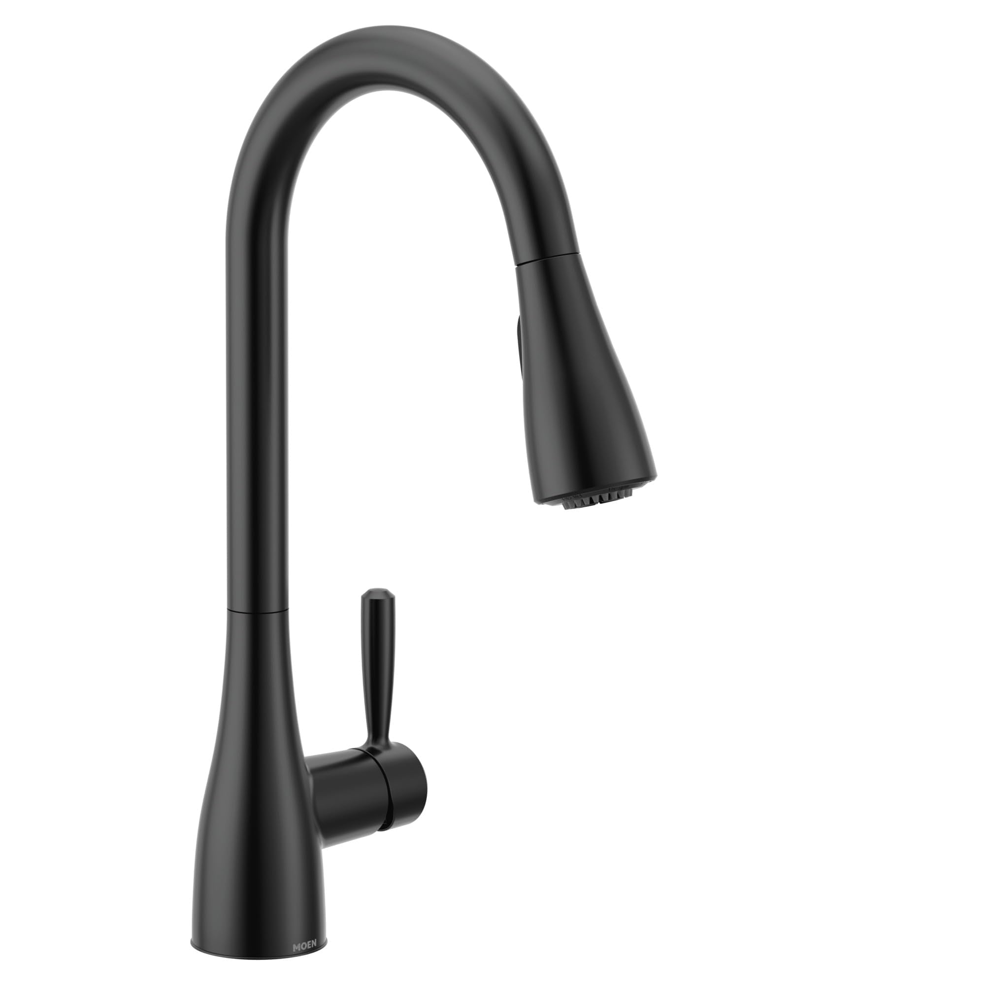 Moen Shoreway Single Handle Pull-Down Kitchen Faucet with Power Clean and Reflex, Matte Black, 87236BL