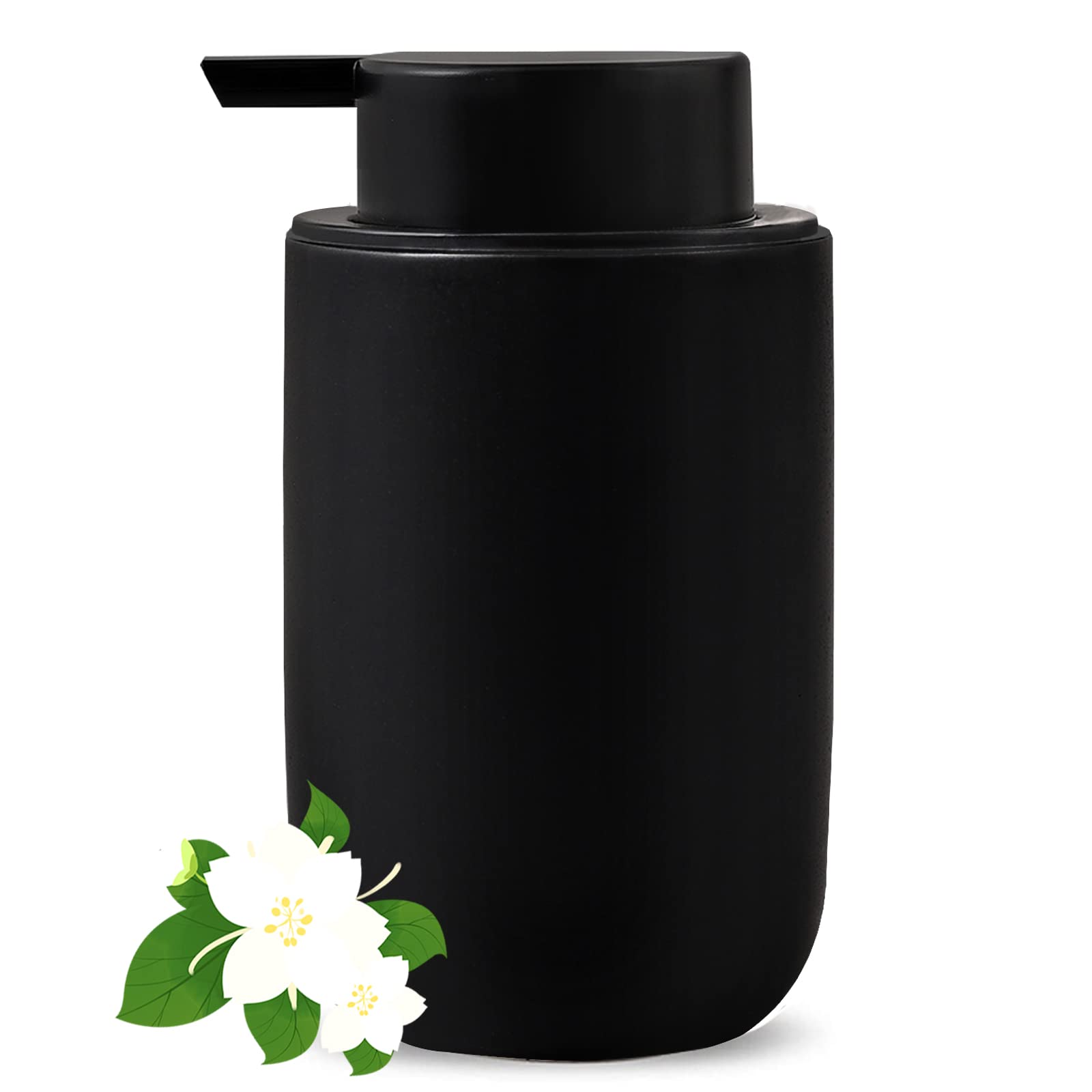 Black Soap Dispenser - Modern Ceramic Hand Dish Soap Dispenser For Bathroom Refillable Liquid Hand Soap Dispenser With Soap Pump