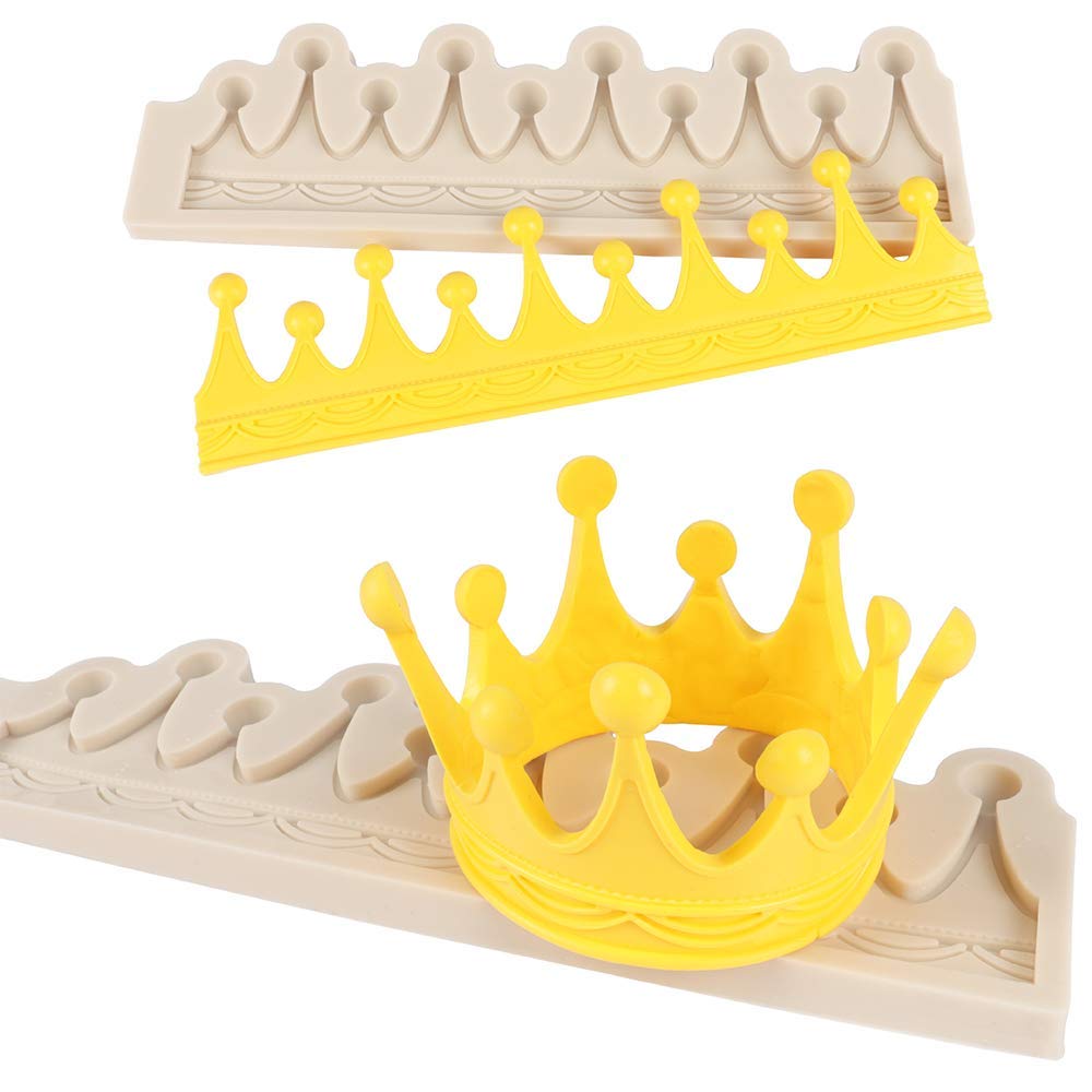 3D Circle Crown Fondant Mold Crown Silicone Sugarcraft Mold Fondant Mold Cake Topper Decorating Tools Gumpaste Polymer Clay Mold