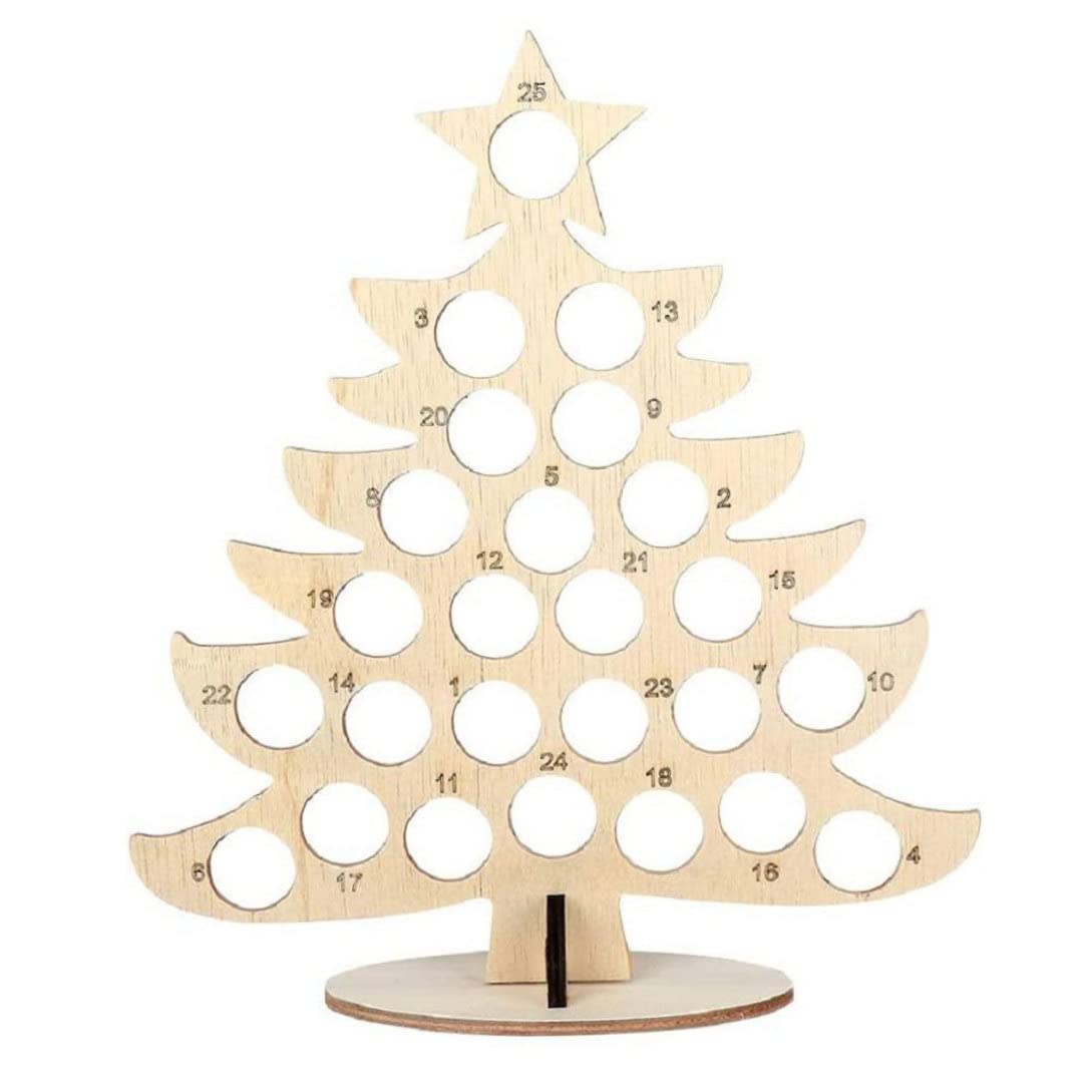 Advent Calendar 2022, Christmas Countdown Calendar Wooden Chocolate Frame Advent Calendar Xmas Decoration Style2