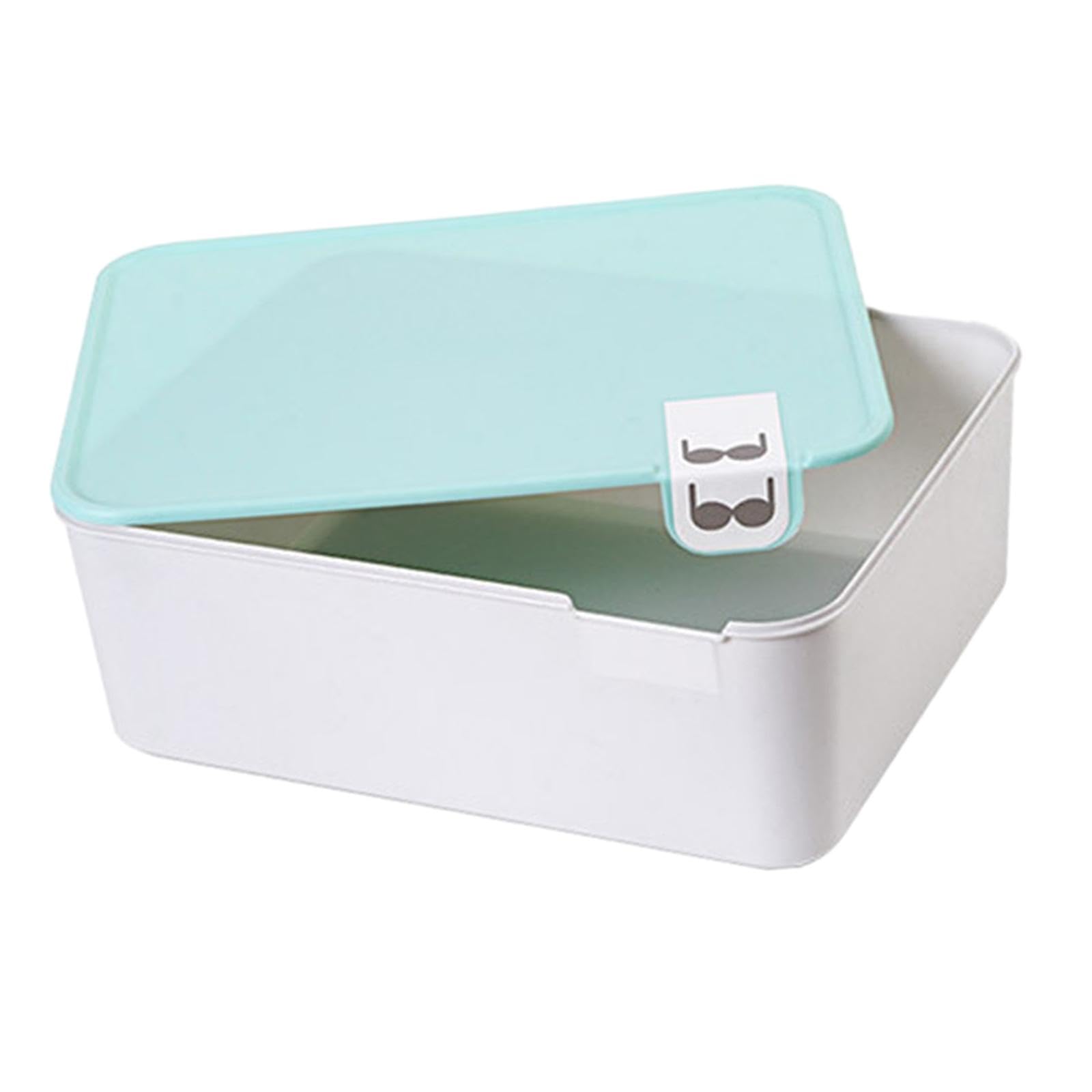 Myaddiction Underwear Storage Box Pp Drawer Organizer Stackable Closet Cabinet Organizer Blue Lid
