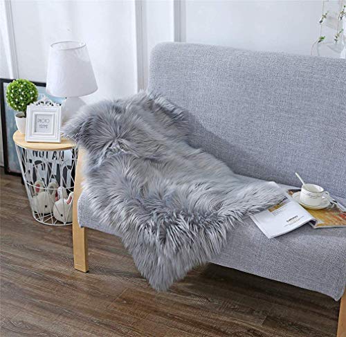QHWLKJ Faux Sheepskin Fur Rug Soft Fluffy Carpets Chair Couch Cover Seat Area Rugs for Bedroom Sofa Floor Living Room