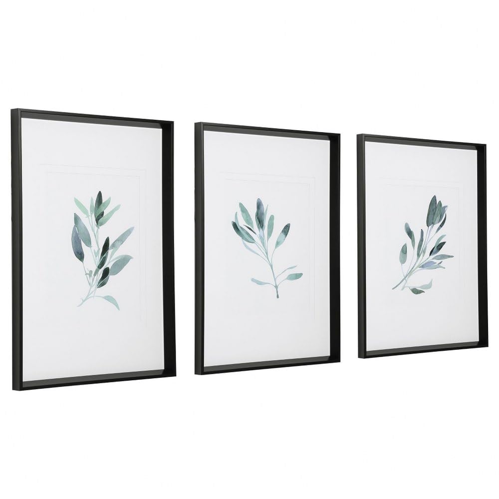 Uttermost Simple Sage Watercolor Prints, Set/3, Multicolor, (33723)