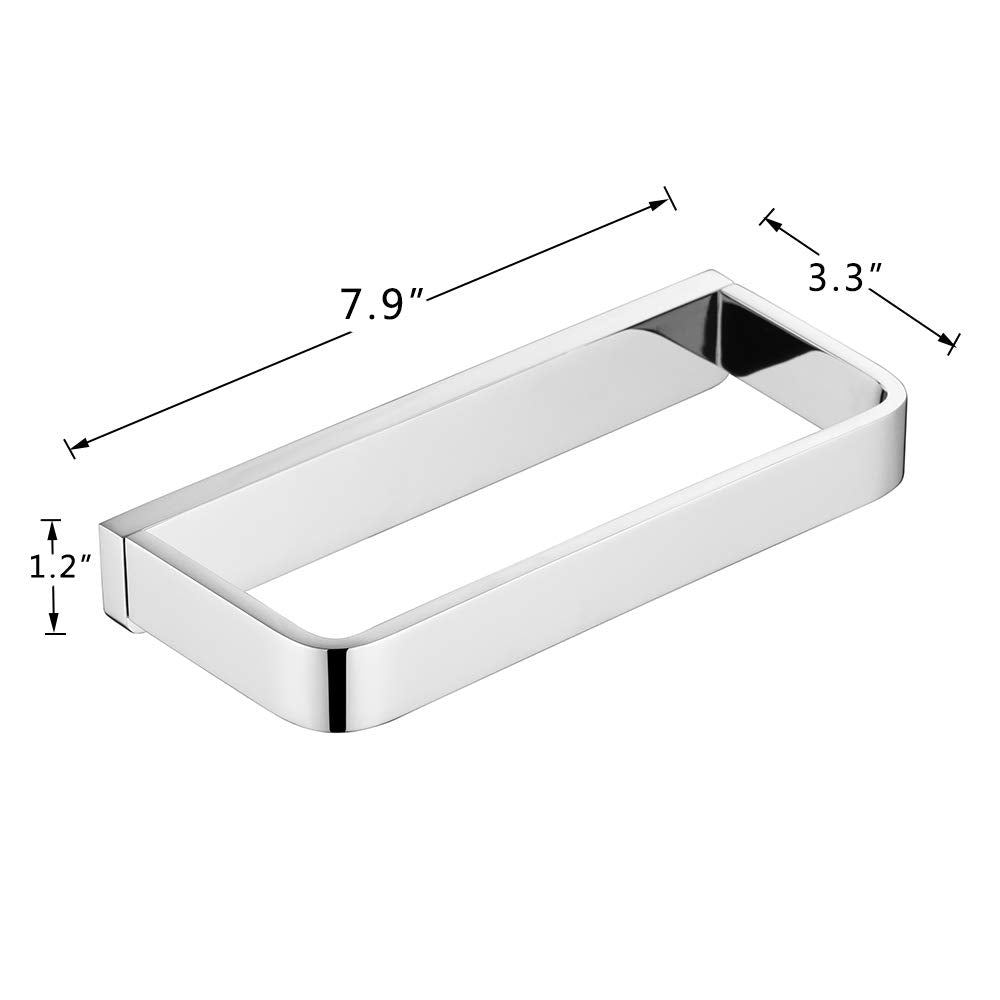 Aothphe Bathroom Towel Ring Brass Square Hand Towel Holder Wall Mounted,Polished Chrome