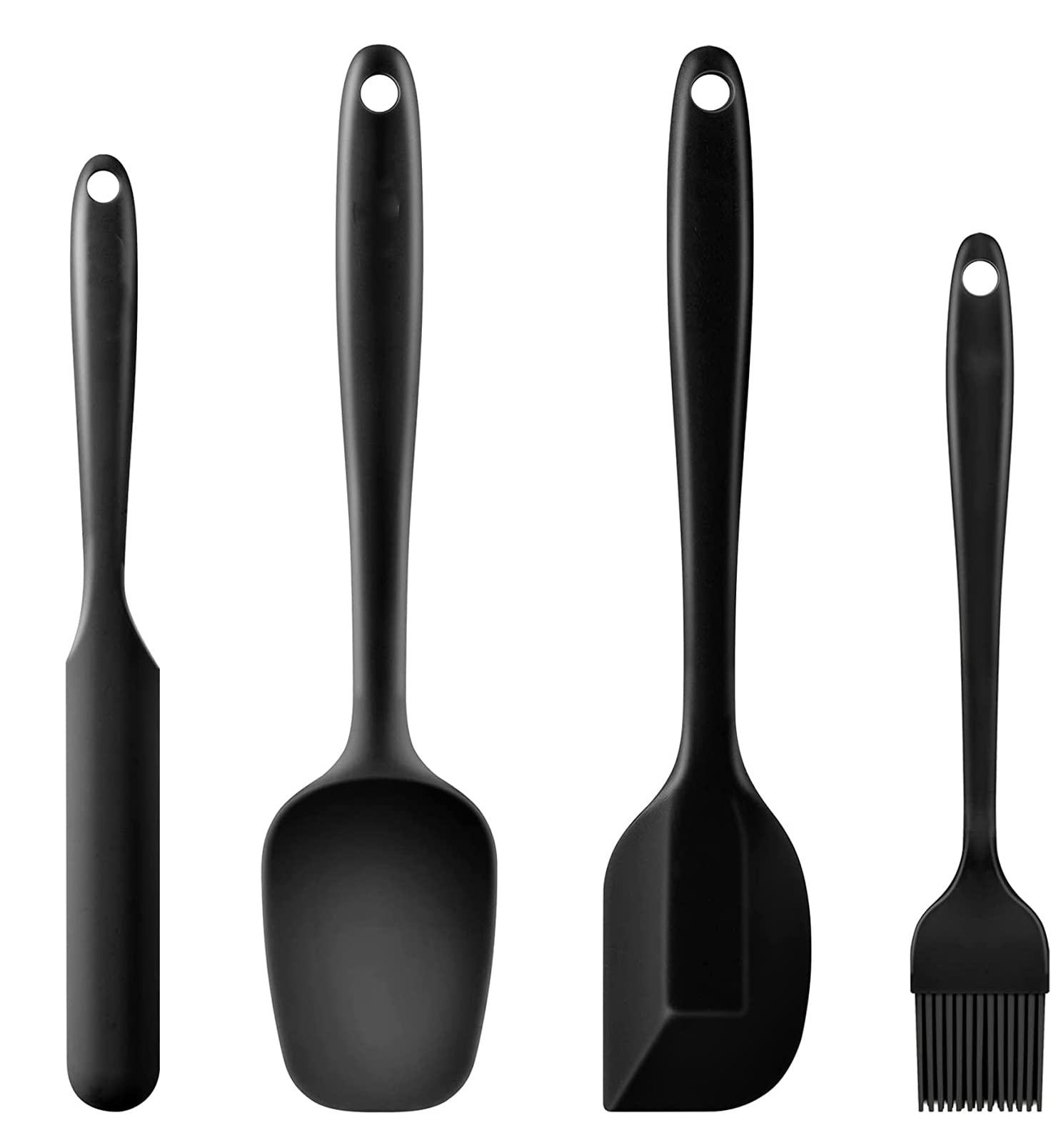 Fs Cool Set Of 4Pcs Silicone Spatulas, Heat Resistant Nonstick, Bpa Free, Flexible OnePiece Design With Stainless Steel Core Fo