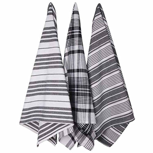Now Designs Jumbo Pure Kitchen Towel Set Of 3, Black