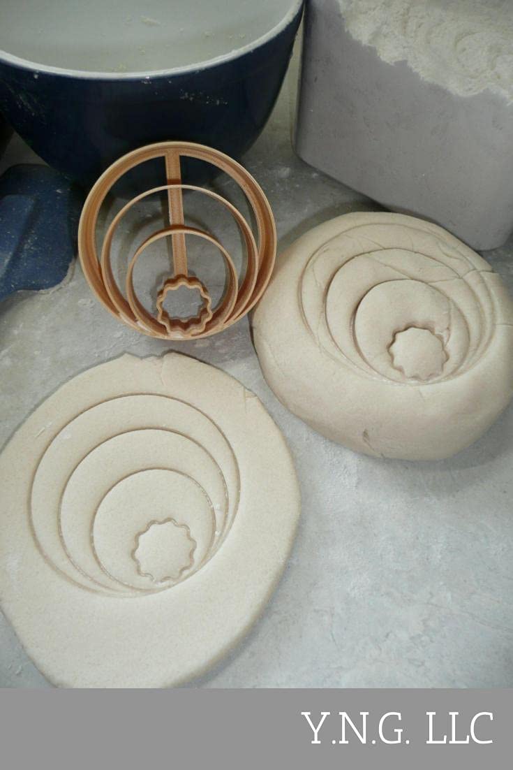 Yngllc Circle Design Pattern Concha Cutter Mexican Sweet Bread Stamp Made In Usa Pr4395, Gold