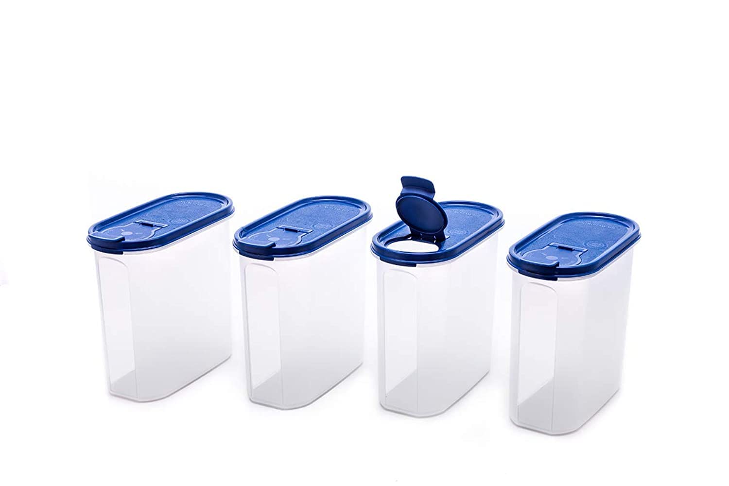 Signoraware Modular Plastic Cereal Dispenser Set, 1.7 Litres, 4-Pieces, Blue