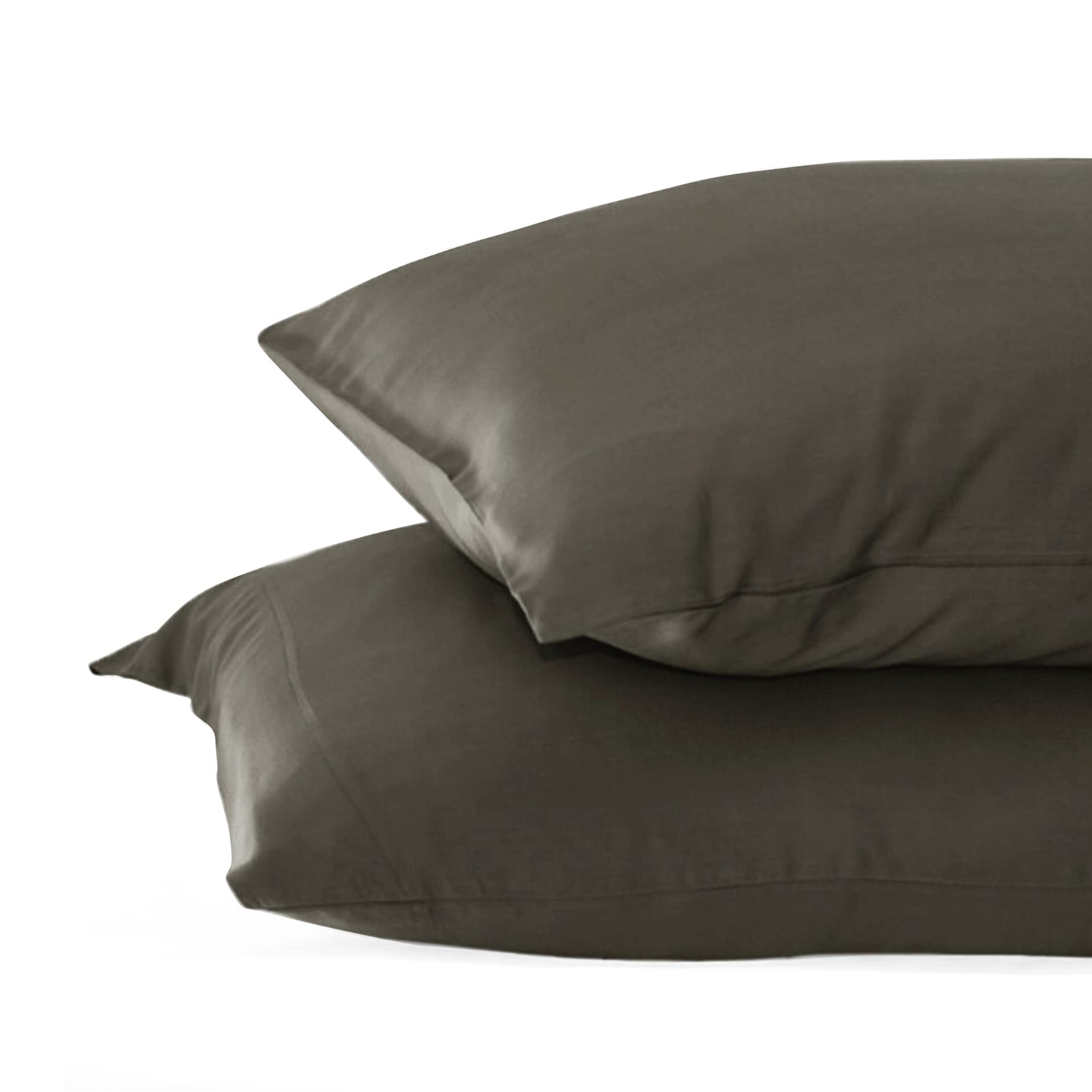 Cariloha Resort Bamboo-Viscose Pillowcase Set - Breathable and Cooling Pillowcases for Hot Sleepers - Set of 2 Pillowcases - Standard - Onyx-New Condition