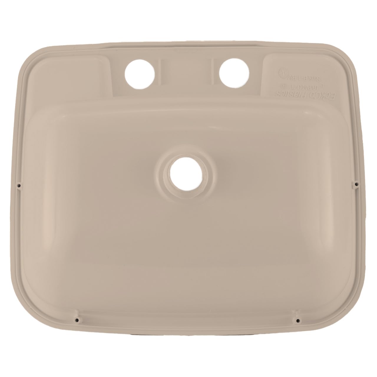 RecPro Rectangle RV Bathroom Sink - Single Bowl Plastic Lavatory Sink, Tan, Model 20056