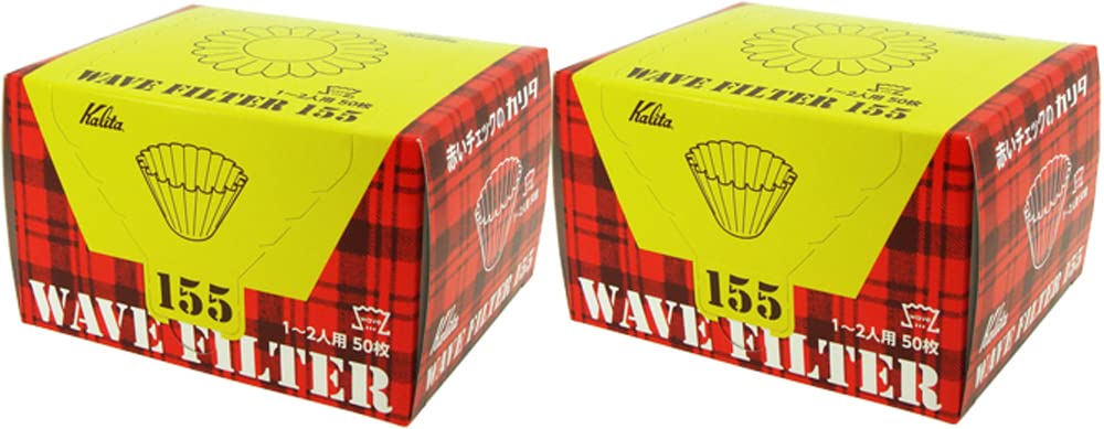 Kalita Wave Series Kwf-155#2211 Coffee Filter, White, For 1-2 People, 50 Sheets X 2 Packs