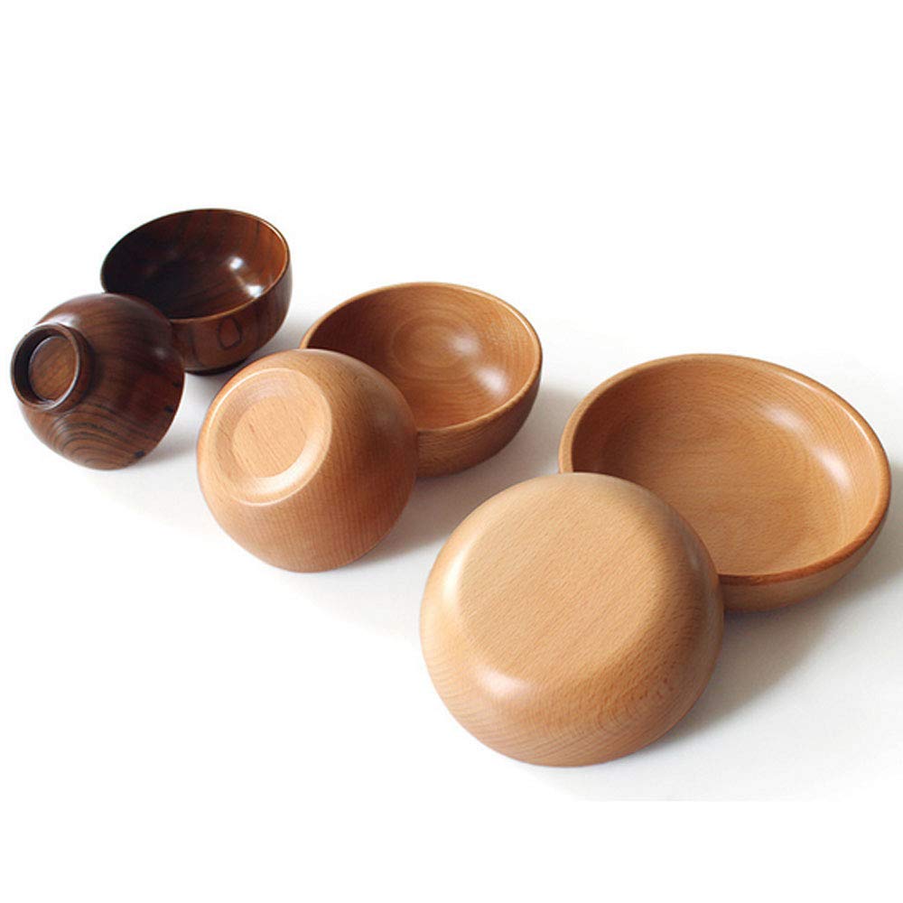 Lheng Wooden Bowl Bamboo Bowls Versatile Usage Great For Salad Soup Cereal Fruits Nuts Food Side Dishes - Decorative Modern Serv