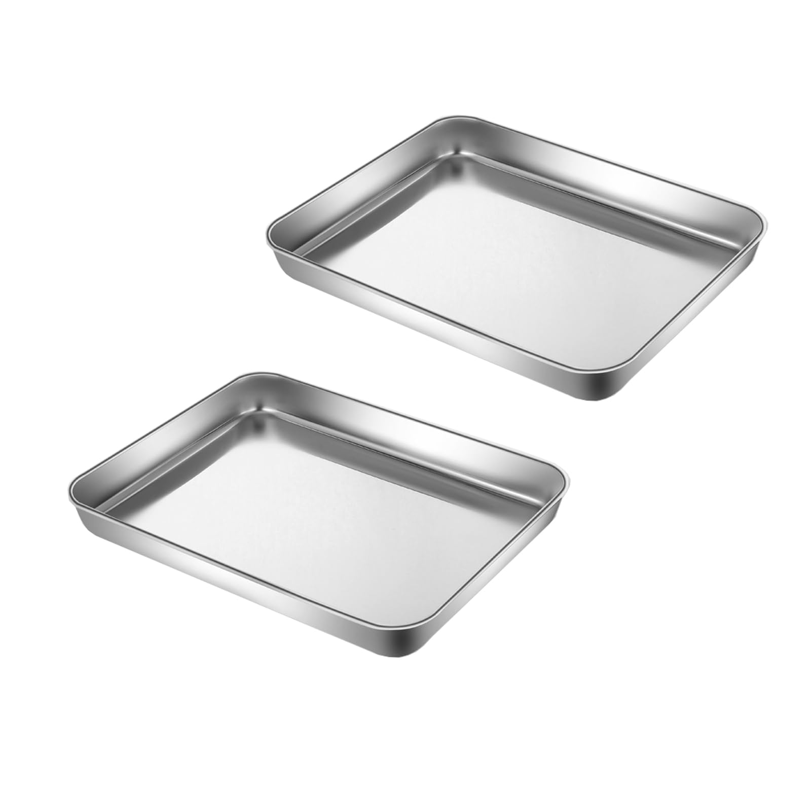 Hytk Extra Small Baking Sheet Pans Stainless Steel 304 Tiny Serving Tray 9.3 X 6.9 X1.1Inch (Diagonal 10.63) Dishwasher Safe No