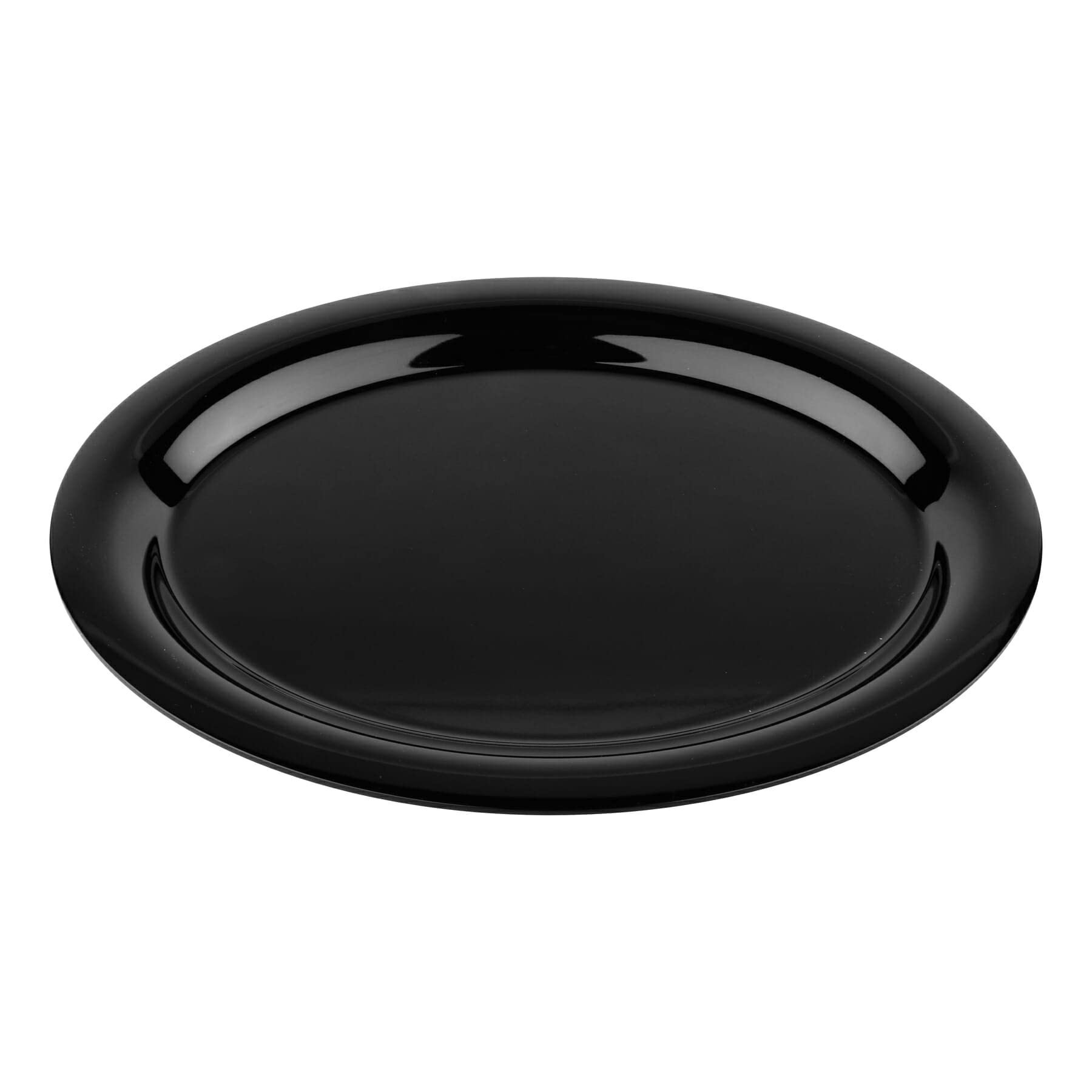 GET OP-135-BK Melamine Oval Serving Platter / Dinner Plate, 13.5 x 10.25, Black (Set of 12)