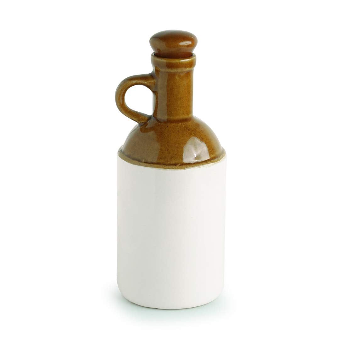Exclusivelane Old Fashioned Hand Glazed Studio Pottery Ceramic Oil Bottle (1000 Ml) - Cooking Oil Dispenser Containers Vinegar