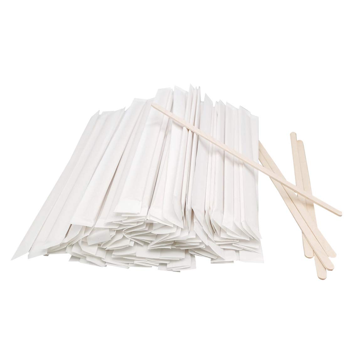 Werkasi 180 Pcs Coffee Stick Individually Wrapped Wooden Coffee Stirrers 7 Inchs Drink Stirrers Sticks For Coffee, Handmade, Pop