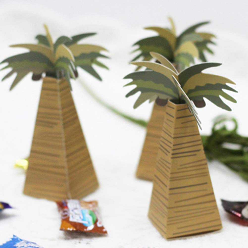Funzzy 24 Pcs Coconut Palm Tree Candy Box Summer Theme Party Supplies Hawaii Candy Box Candy Wrapper - 3.5X3.5X10Cm