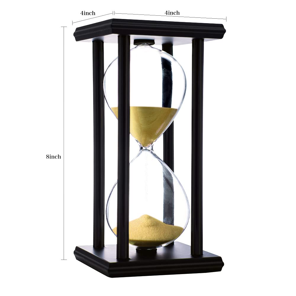 Hourglass Timer With Golden Sand, 60 Minute Wooden Frame Sand Timer, Creative Handcraft Decoration