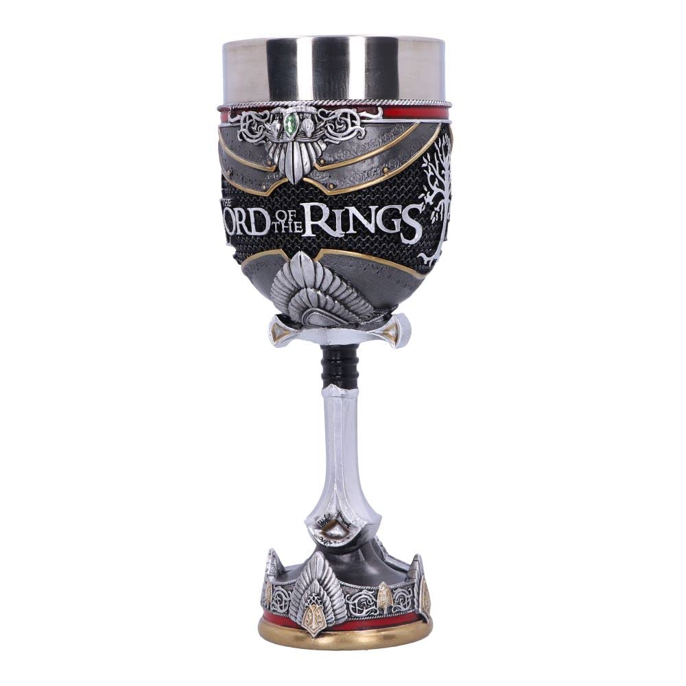 Nemesis Now Officially Licensed Lord Of The Rings Aragorn Goblet, Silver, 19.5Cm