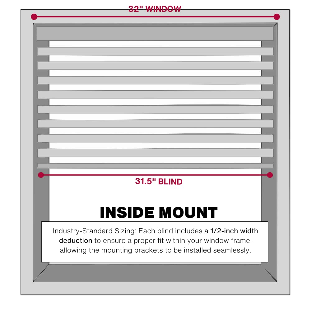 Lotus & Windoware Cordless, 2 Inch Faux Wood Blind, Window Blinds, Blinds & Shades, Blinds for Indoor Windows, Smooth, 32 x 84,