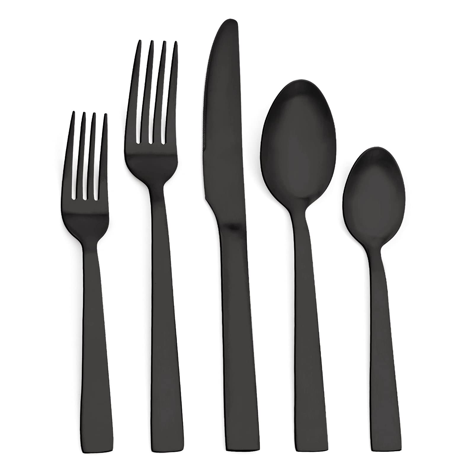 O.C.E. Matte Black Silverware Set, Stainless Steel Flatware Set, 20 Piece Tableware Cutlery Sets For Home Kitchen Restaurant, Se