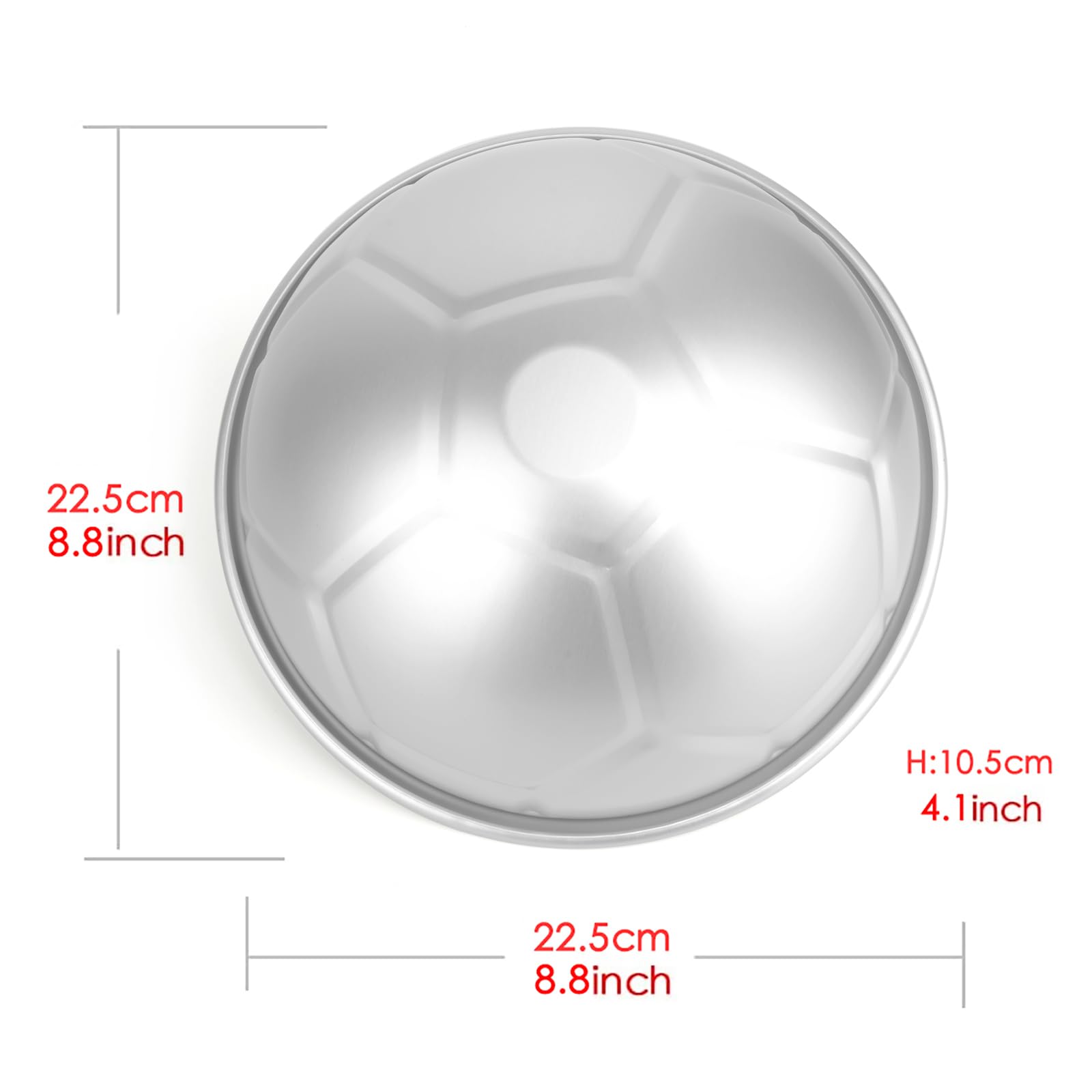 8 Inches Football Cake Pan, Soccer Cake Pan, Diy 3D Birthday Cake Pan, Aluminum Ball Cake Molds Nonstick Baking Tool