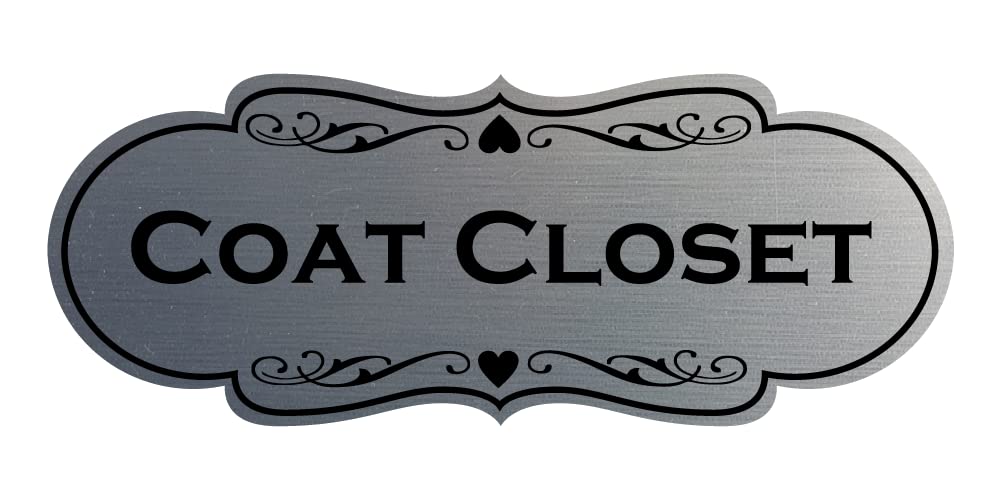 Designer Coat Closet Sign (Brushed Silver) - Small