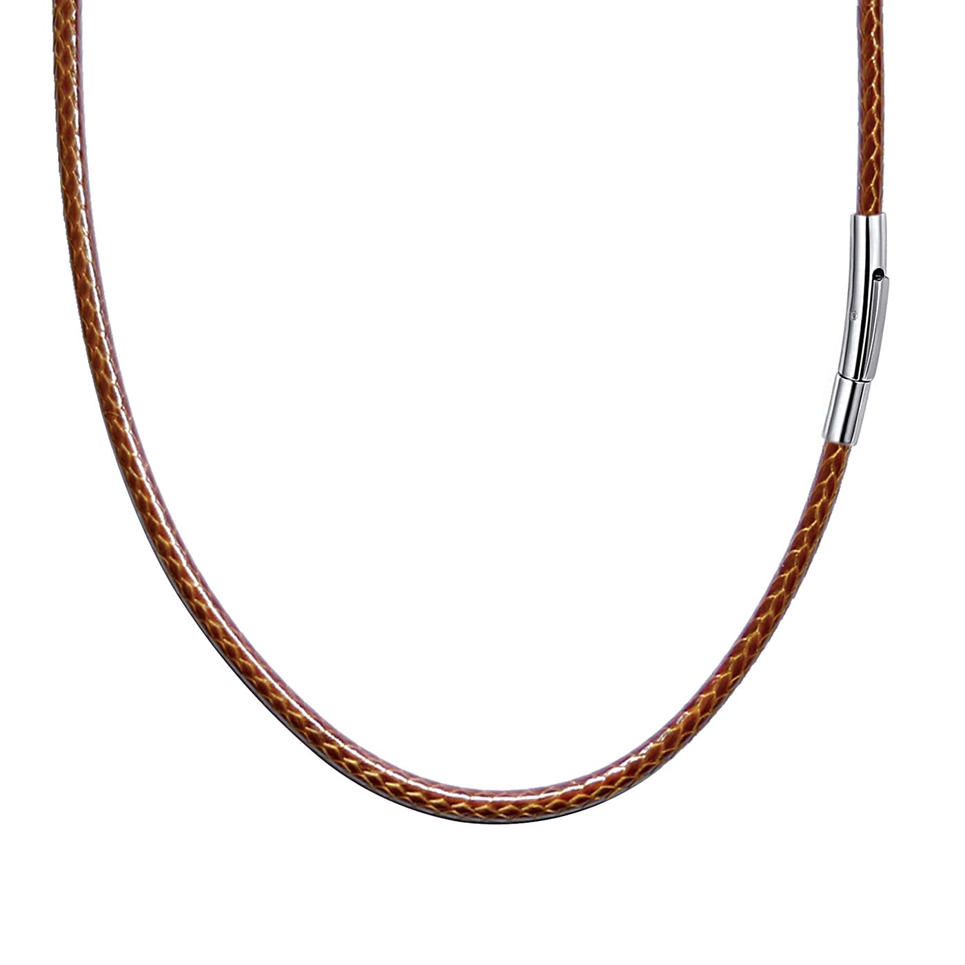 Ioyyio Flexible Braided Leather Necklace Cord With 316L Durable Clasp,2Mm3Mm Width,16A18 20 22 24 26 28 30 Blackbrown Waterproof