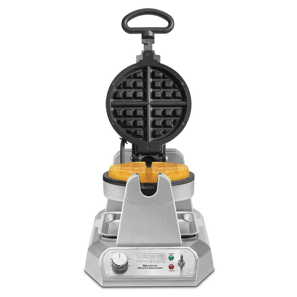 Waring Commercial Ww180X Heavy Duty Single Belgian Waffle Maker, Coated Non Stick Cooking Plates, Produces 25 Waffles Per Hour,
