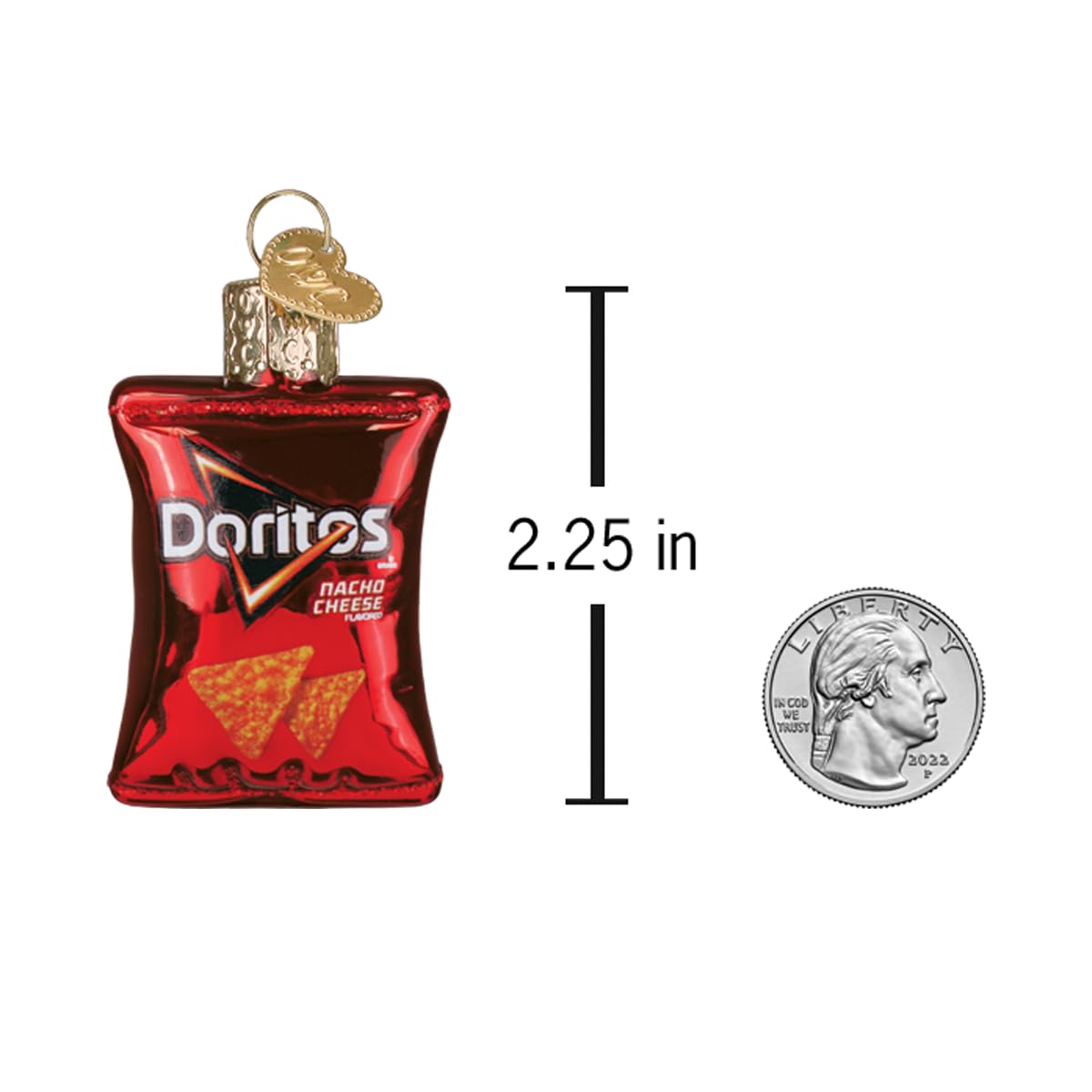 Old World Christmas Mini Doritos Nacho Cheese Glass Blown Ornament for Christmas Tree, Handcrafted Holiday Decoration, Mini Coll