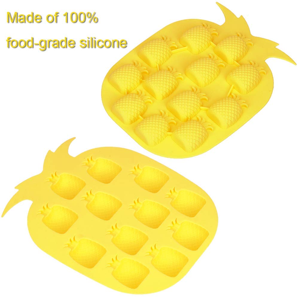 3Pcs Pineapple Chocolate Candy Molds With A Dropper, Pineapple Silicone Ice Cube Tray Gummy Jello Fondant Mold Mini Soap Embeds