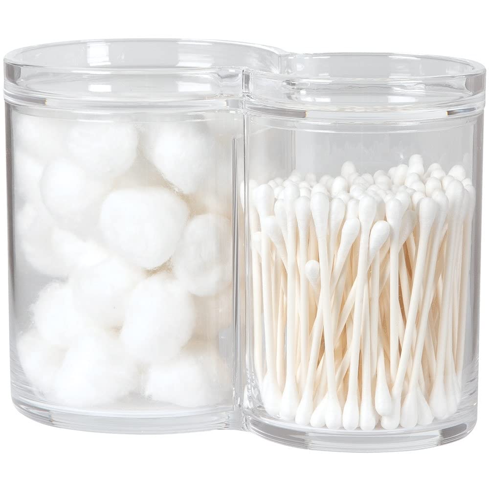 Forpro Acrylic Apothecary Double Canister Set, 28 Oz And 20 Oz Storage Container For Bathroom, Kitchen And Office, 6.25 X 3.7 X 
