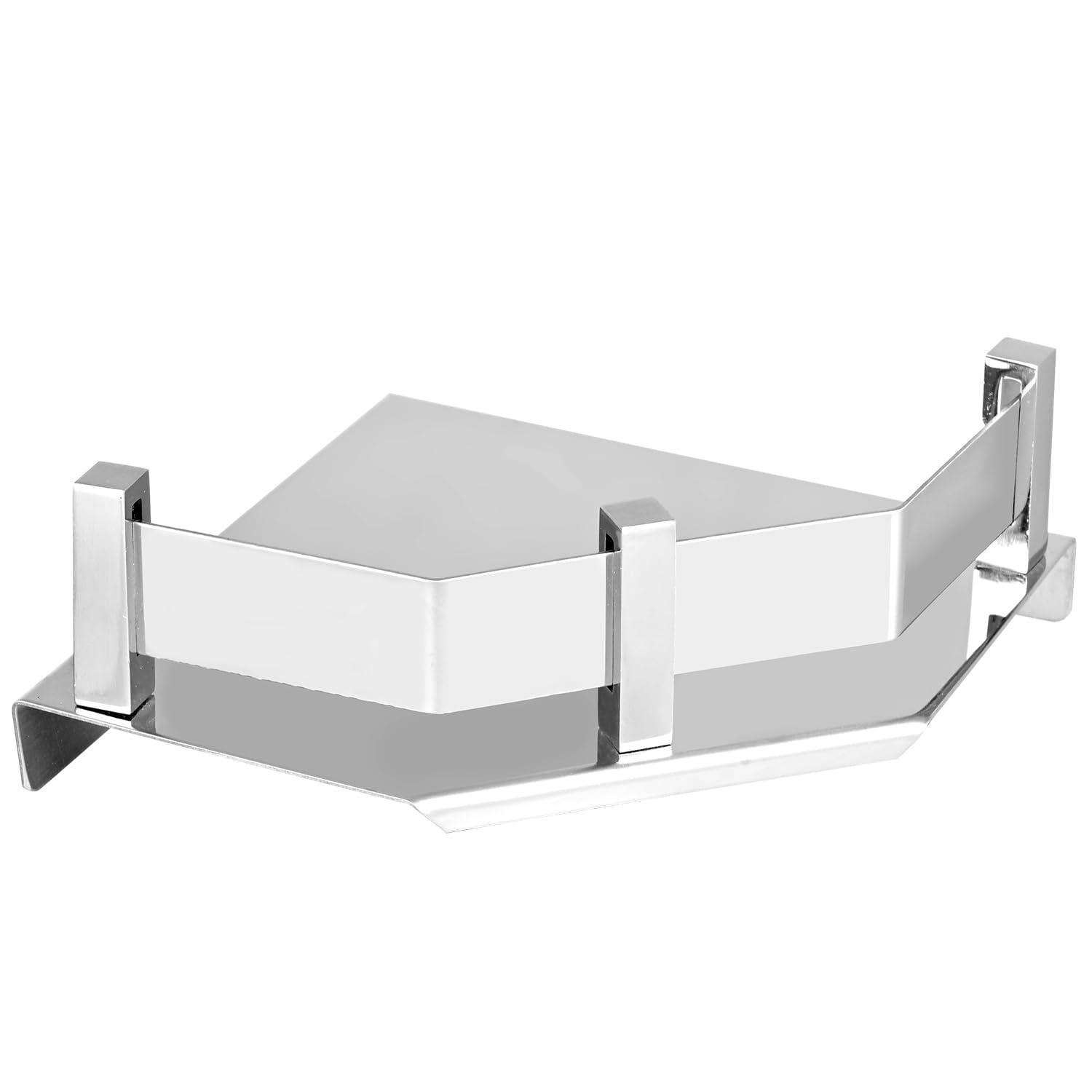 Zureni Corner Shelf For Bathroom Wall Mount 304 Grade Stainless Steel Diamond Shape Multipurpose Rack Accessories And Fittings H