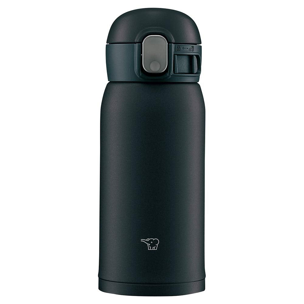 Zojirushi SMWA36BA Zojirushi Water Bottle, OneTouch Stainless Steel Mug, Seamless 0.36L Black