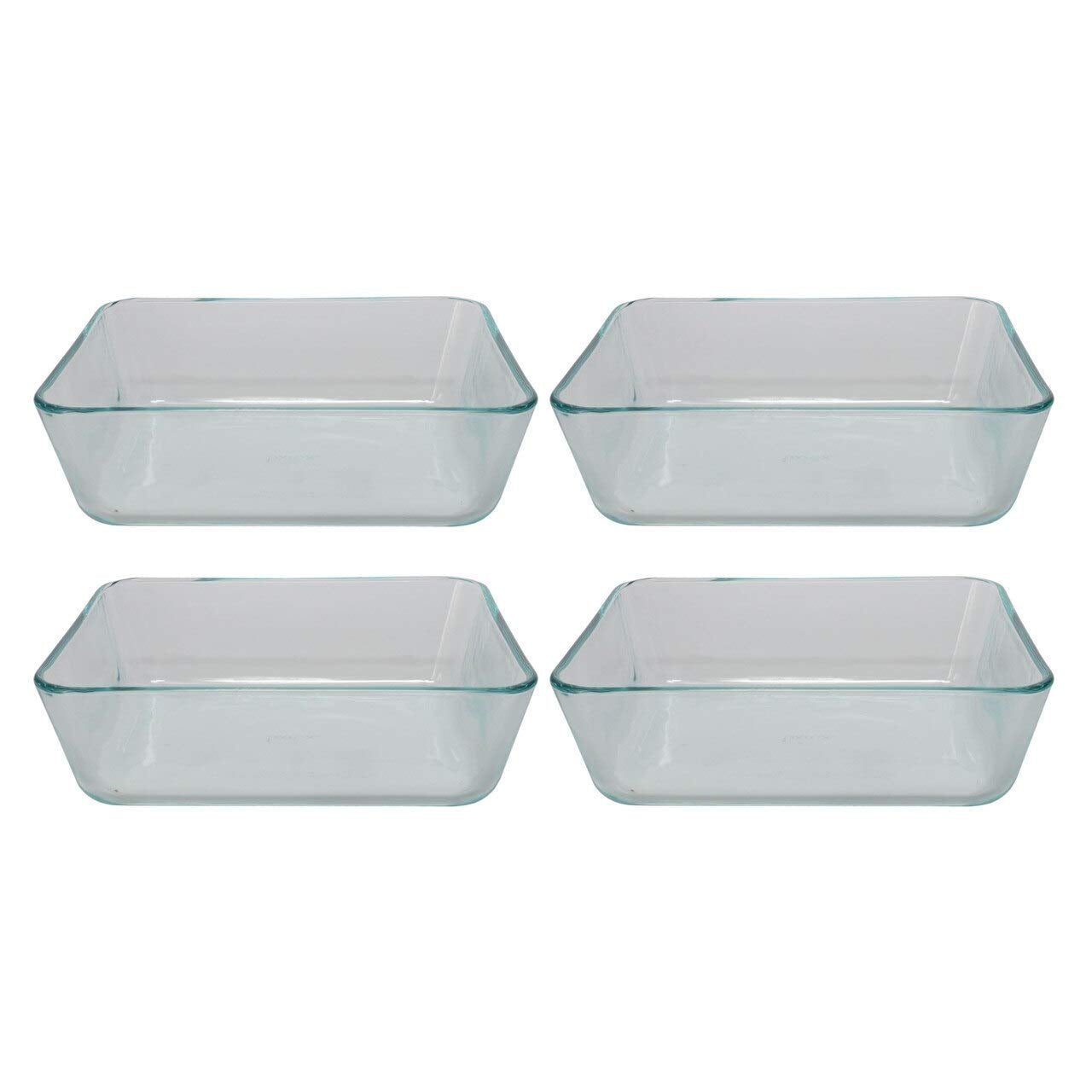Pyrex 7212 11 Cup Rectangle Clear Glass Food Storage Dish Made In The Usa - 4 Pack