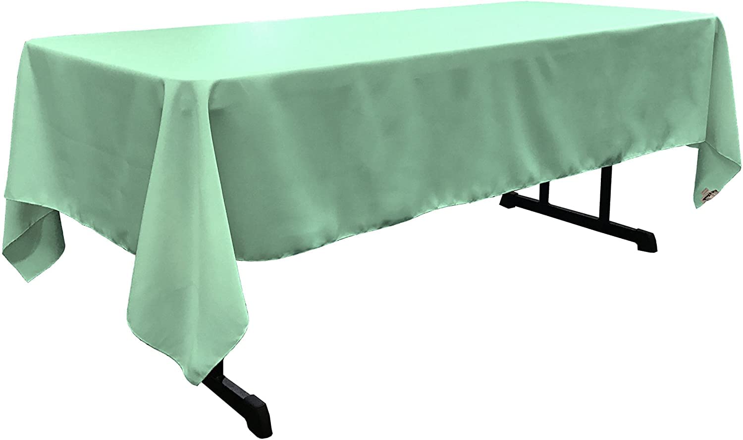 LA Linen Polyester Poplin Rectangular Tablecloth  60 by 120-Inch  Mint