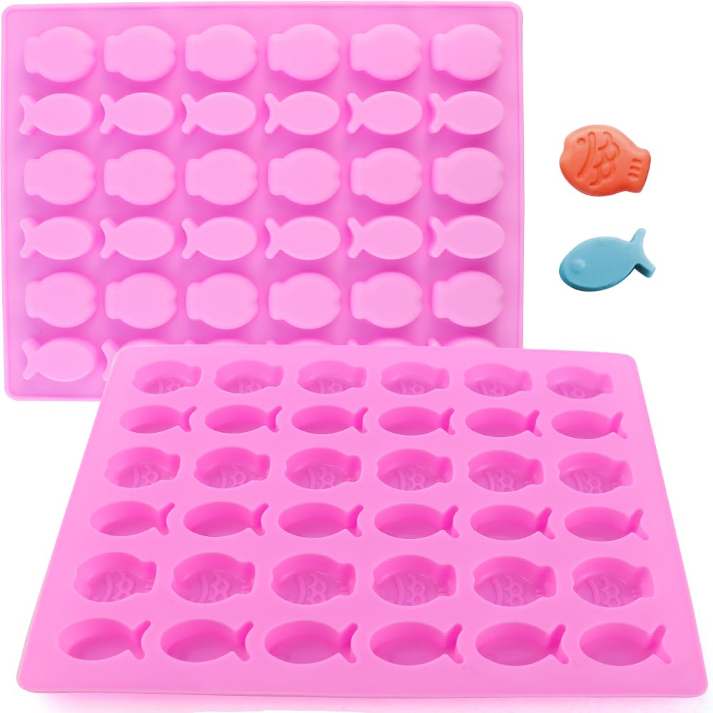 2 Pack Mini Fish Shaped Mold 36Cavity Silicone Molds