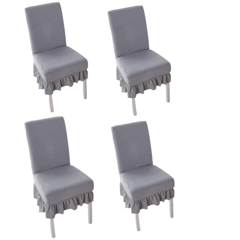 Hargunz Supersoft Frilled Plain Textured Elastic Stretchable Chair Covers | Soft & Decorative Dining Chair Covers For Home And L