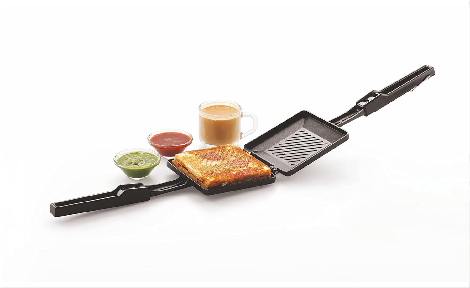 Tosaa Tstsolo Solo Regular Gas Sandwich Toaster Non-Stick Aluminium,Compatibility With Gas Stoves,Flame-Proof Design,Heat-Resist